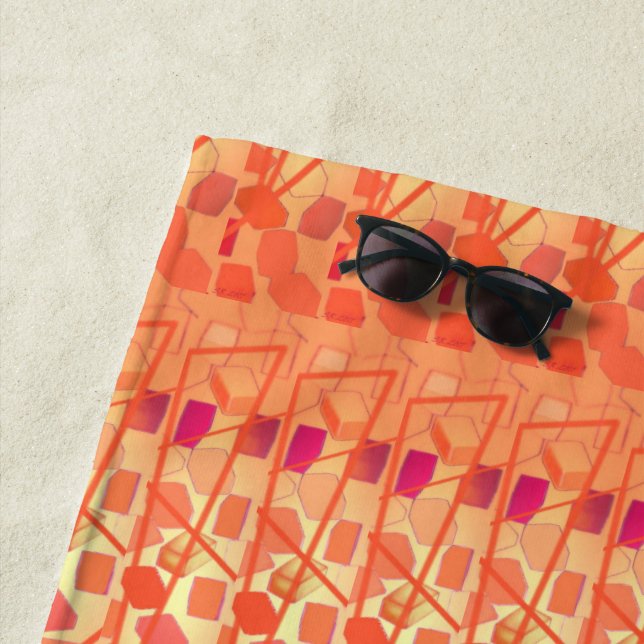 Serviette de plage Orange Sunshine (En situation)
