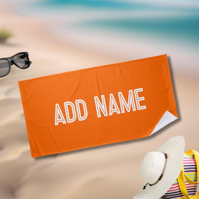 Serviette De Plage orange vif- personnalisé (Créateur téléchargé)