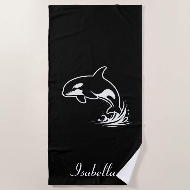 Serviette De Plage Orca Leaping (Devant)