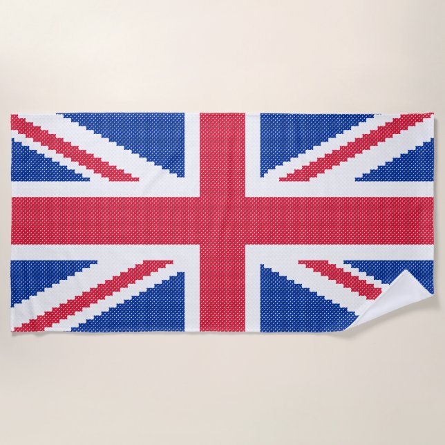 Serviette De Plage Original cross-stitch design Union Jack (Devant)