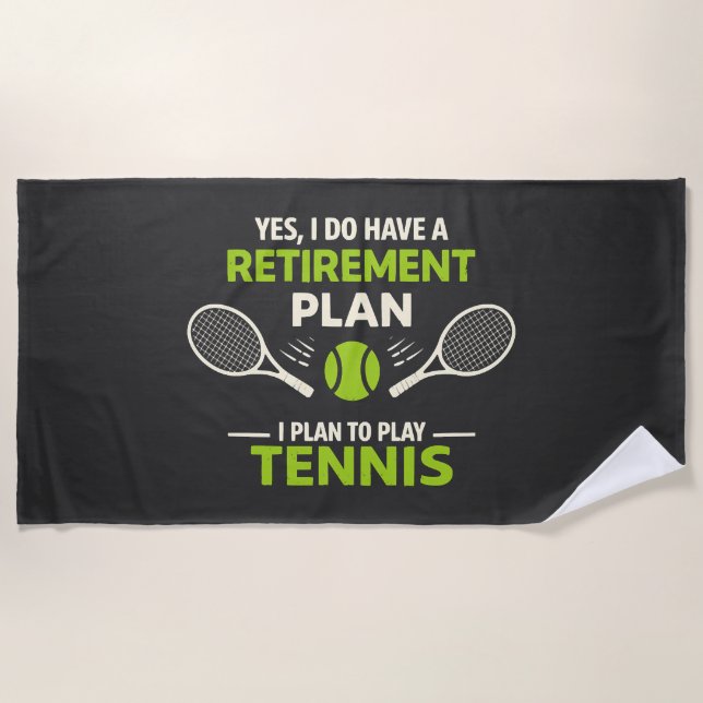 Serviette De Plage Oui, j'ai un plan de retraite Tennis (Devant)