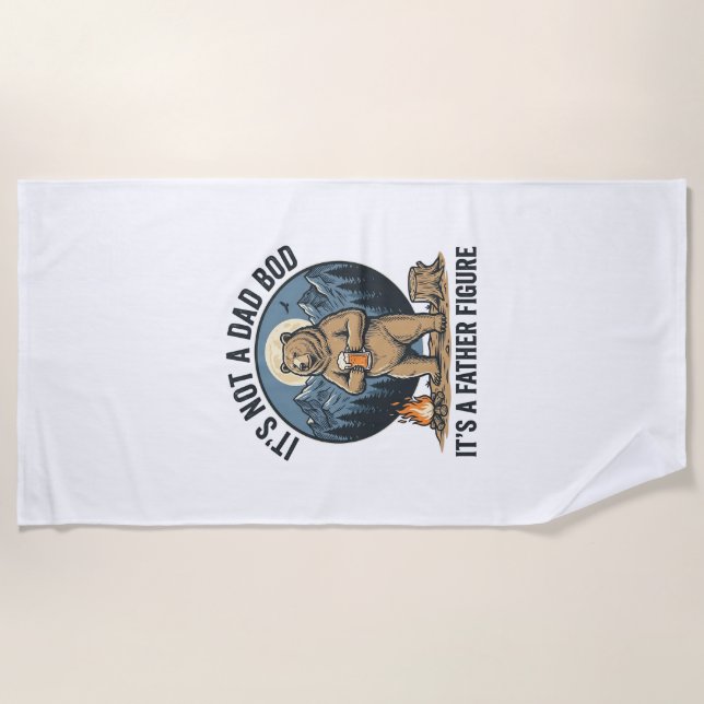 Serviette De Plage Ours figure paternelle drôle design vectoriel de c (Devant)