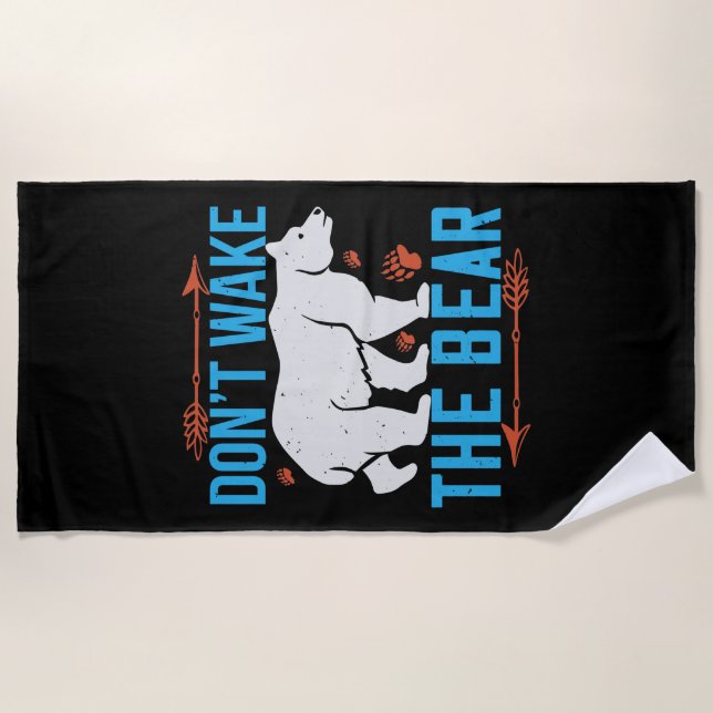 Serviette De Plage Ours - Ne Réveillez Pas L'Ours (Devant)