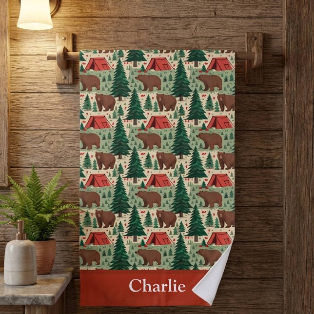 Serviette De Plage Ours Personnalisés Camping Enfants (Créateur téléchargé)