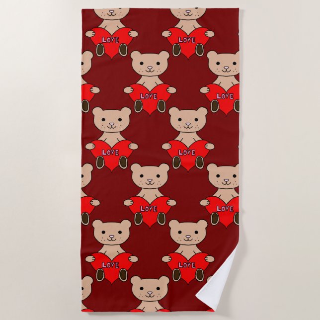 Serviette de plage Ourson Mignon (Devant)