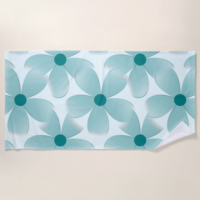 Serviette De Plage Padrão Floral verde. (Devant)
