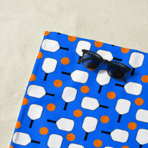 Serviette De Plage Pagaies De Pickleball, Ballons De Pickleball Orang