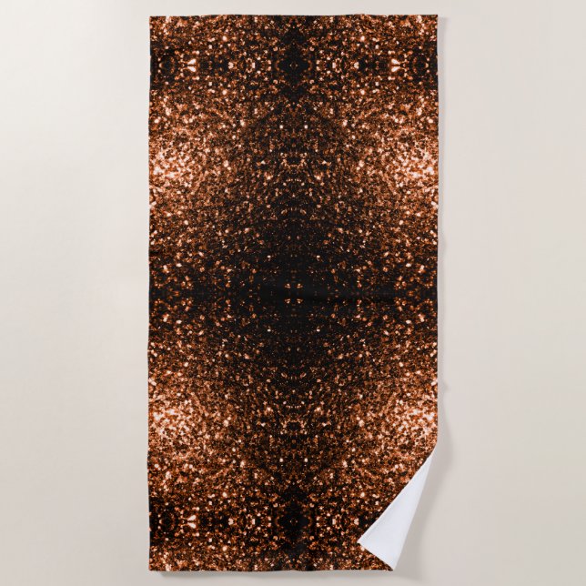 Serviette De Plage Paillettes marron orange bronze (Devant)