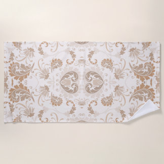 Serviette De Plage Paisley en beige esthétique moderne Tan Brown
