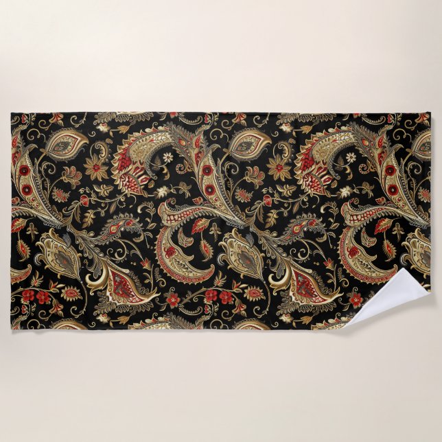 Serviette De Plage Paisley, Victorien, Gothique,  (Devant)