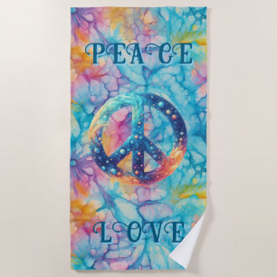 Serviette De Plage Paix Amour Tie-Dye