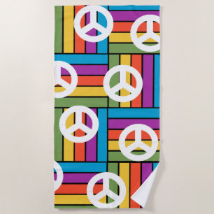 Serviette De Plage Paix des années 1970