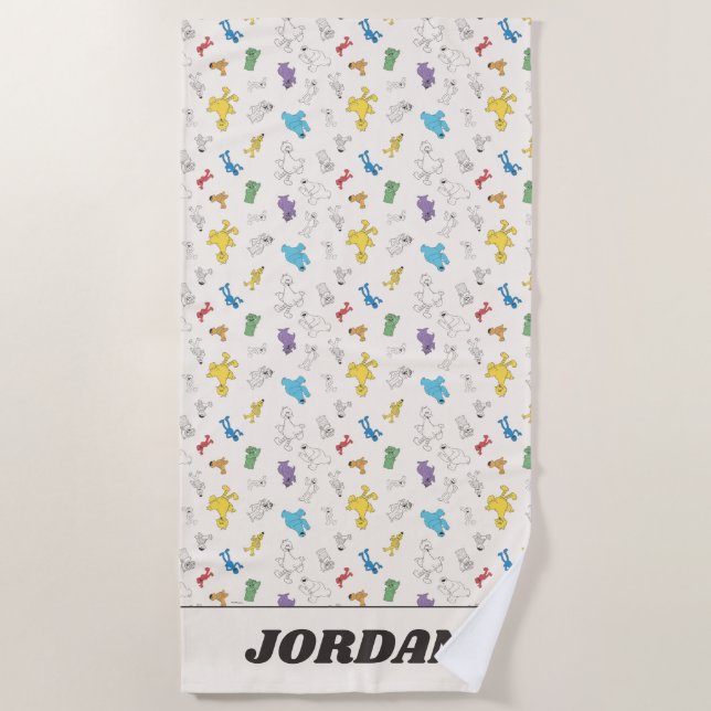 Serviette De Plage Pal de rue Sésame | Ajouter Votre Nom (Devant)