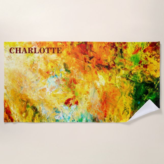 Serviette De Plage Palette Artiste Colorée (Devant)
