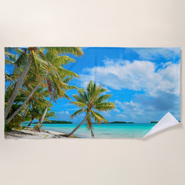 Serviette De Plage Palm Beach tropicale dans le Pacifique (Devant)