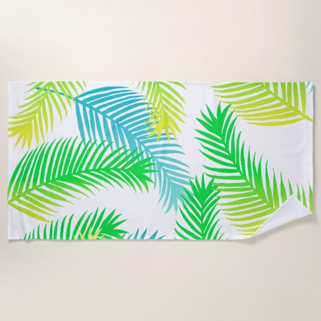 Serviette De Plage Palm Feuille Motif Beach Towel - Botanique Tropica (Devant)