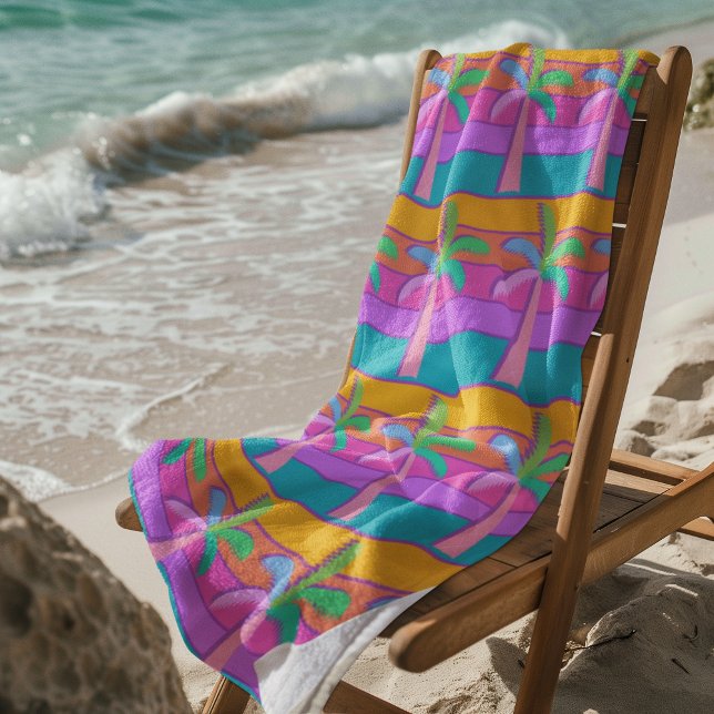 Serviette De Plage Palm Springs Bold Sunset Rayures Palmier (This could be your favorite beach towel!)