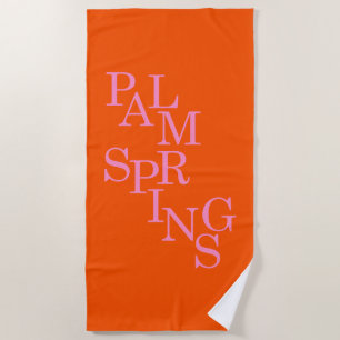 Serviette De Plage Palm Springs Orange Et Rose