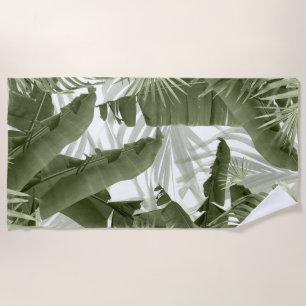 Serviette De Plage Palm Vert Banane Feuilles Bliss 1 #art #nature