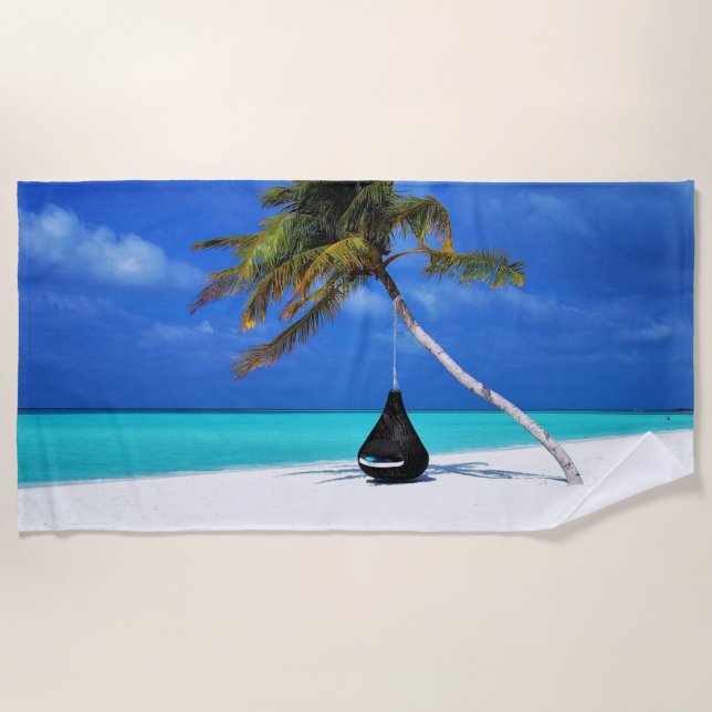 Serviette De Plage Palme de Plage Tropicale Relaxation (Devant)