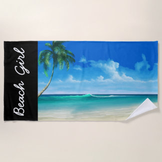 Serviette De Plage Palmier côtier de plage tropicale