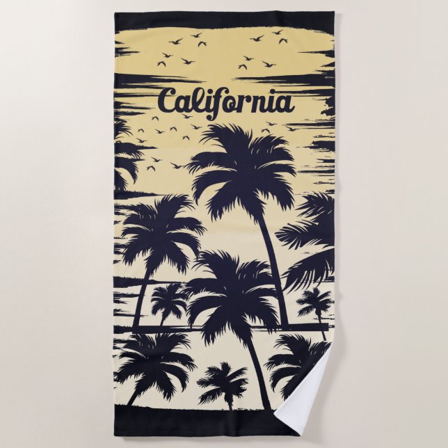 Serviette De Plage Palmier de Californie (Devant)