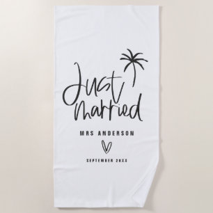 Serviette De Plage Palmier marié mariage cadeau plage