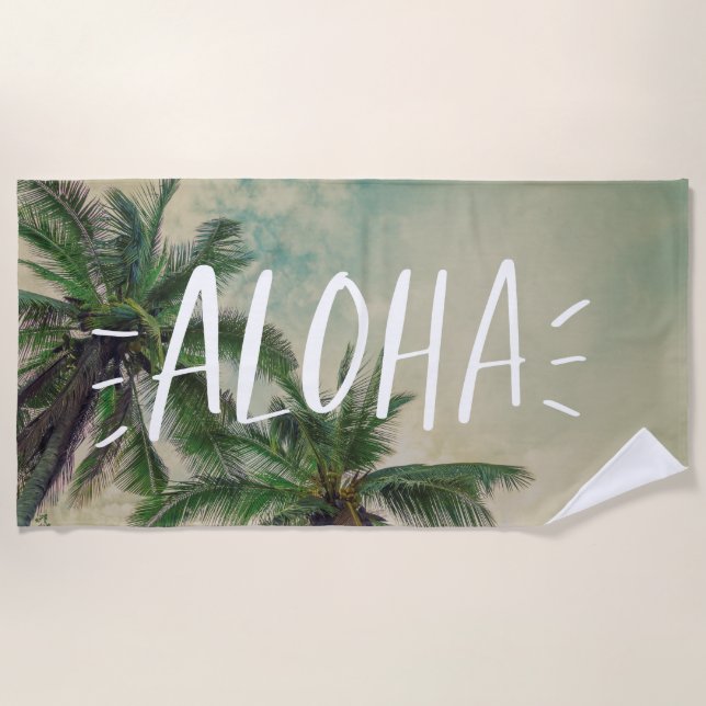 Serviette De Plage Palmiers d'Aloha (Devant)