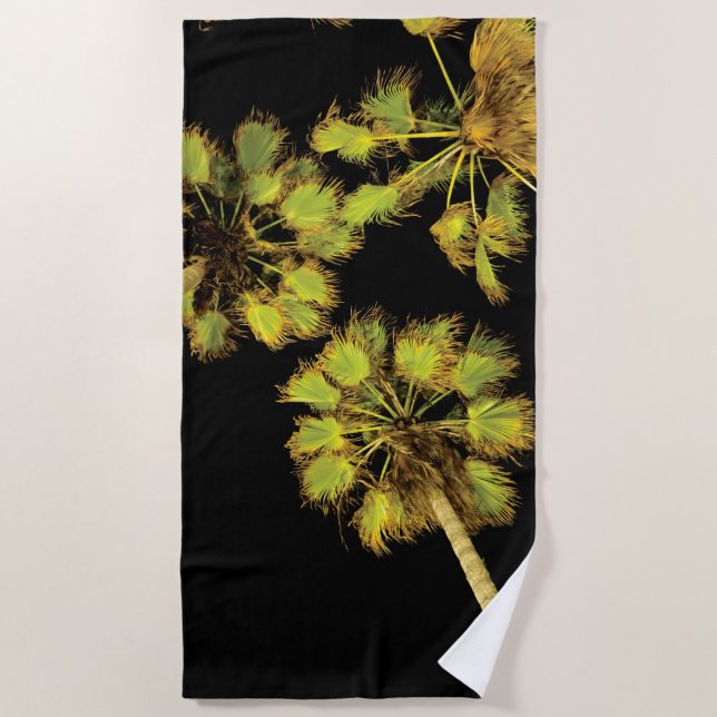 Serviette De Plage Palmiers de nuit (Devant)
