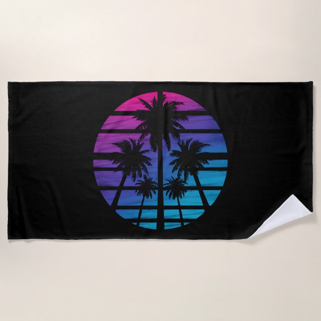 Serviette De Plage Palmiers Plage Hawaïenne Vacances d'Été (Devant)