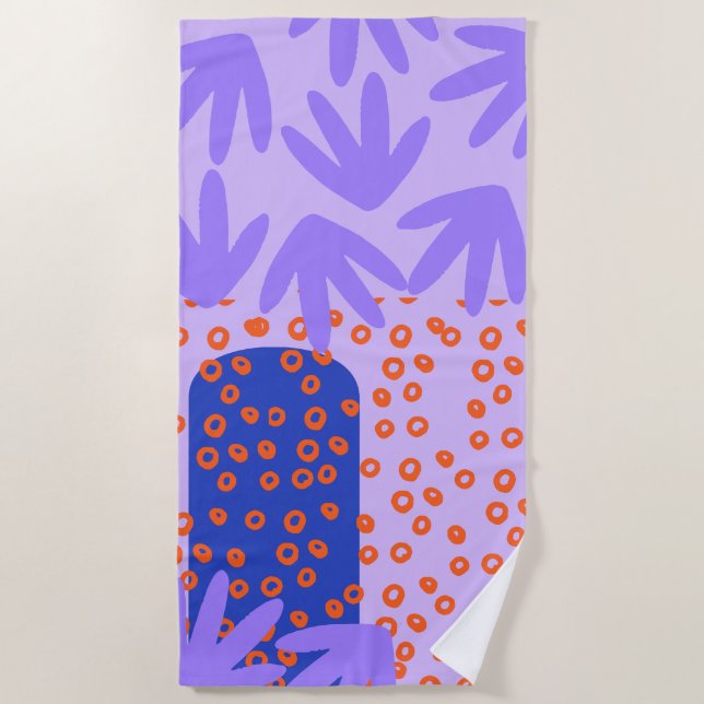 Serviette de plage PALMIERS VIOLETS (Devant)