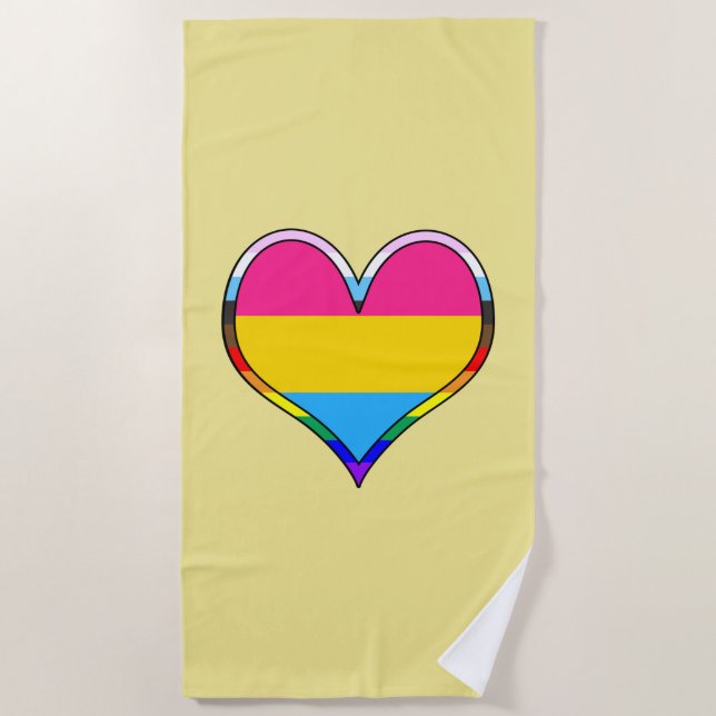 Serviette De Plage Pan Pride Heart (Devant)