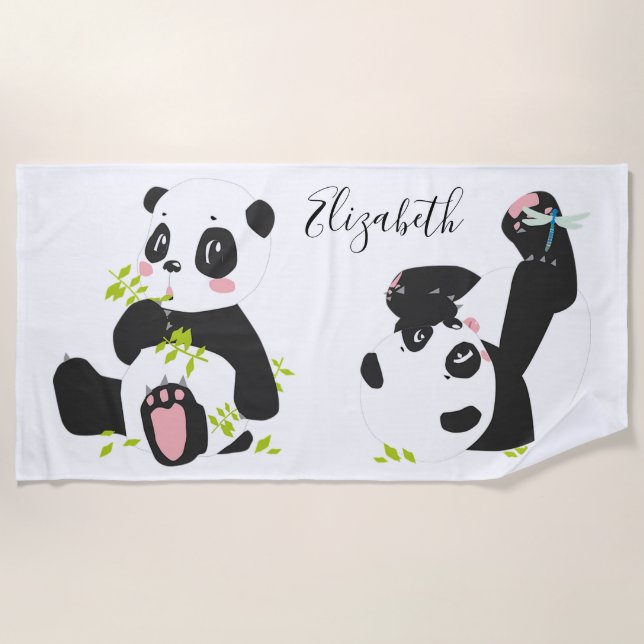 Serviette De Plage Panda Bears (Devant)
