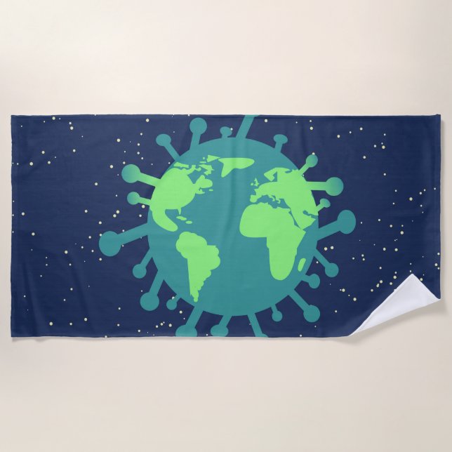 Serviette De Plage Pandémie globale (Particule virale) (Infection vir (Devant)