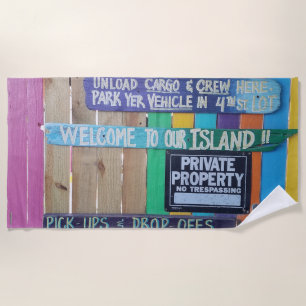 Serviette De Plage Panneau coloré Welcome Island Carribean