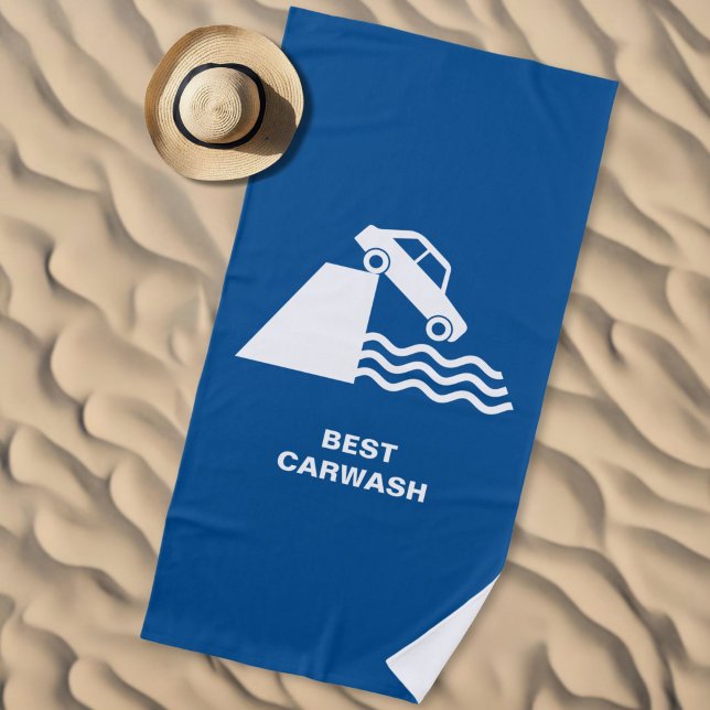 Serviette De Plage Panneau de lavage de voiture drôle (Créateur téléchargé)