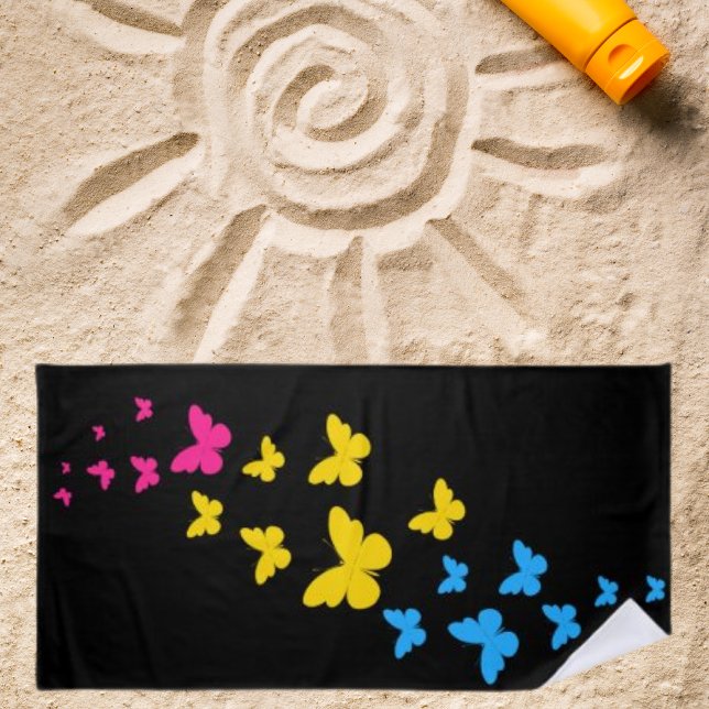Serviette De Plage Pansexual Pride Butterfly Trail (Créateur téléchargé)