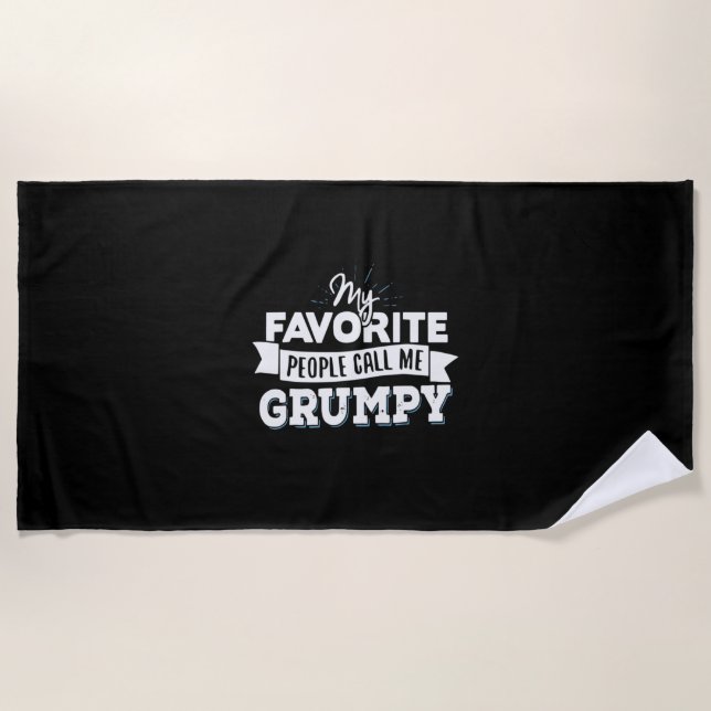 Serviette De Plage Papa Cadeau Mes Favoris Les Gens M'Appelent Grumpy (Devant)