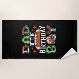 Serviette De Plage Papa du garçon fêté Football de jour de match