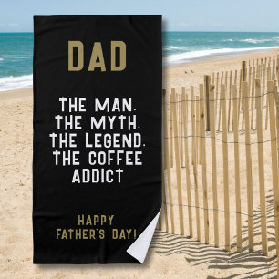 Serviette De Plage Papa Homme Mythe Légende Café Addict Drôle