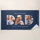 Serviette De Plage Papa photo typographie moderne cadeau enfant<br><div class="desc">Papa multi photo moderne typographie cadeau enfant. Fête des pères,  anniversaire ou cadeau de noël idéal. Les couleurs peuvent être changées.</div>