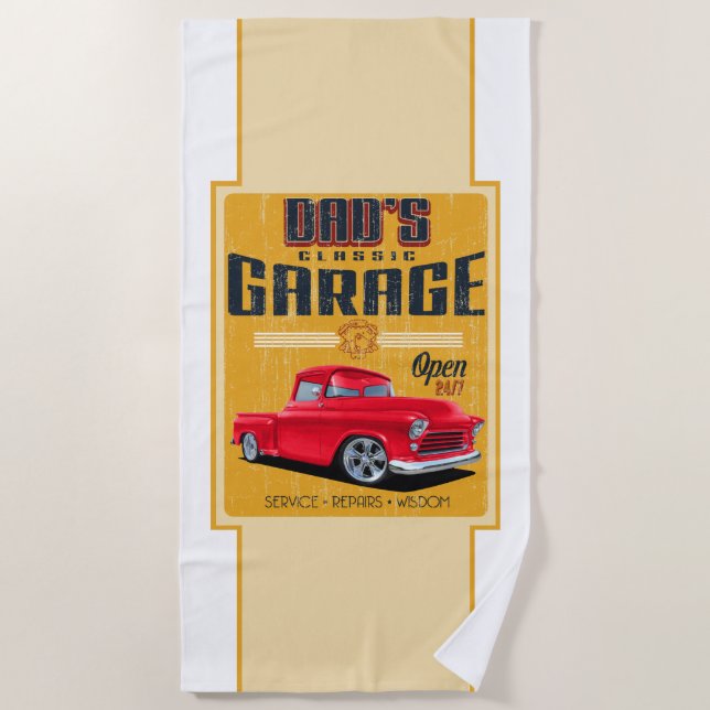 Serviette De Plage Papa's Classic Truck Garage 1956 (Devant)