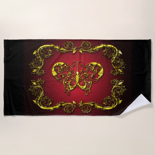 Serviette De Plage Papillon Art 9A Beach Towel (Devant)