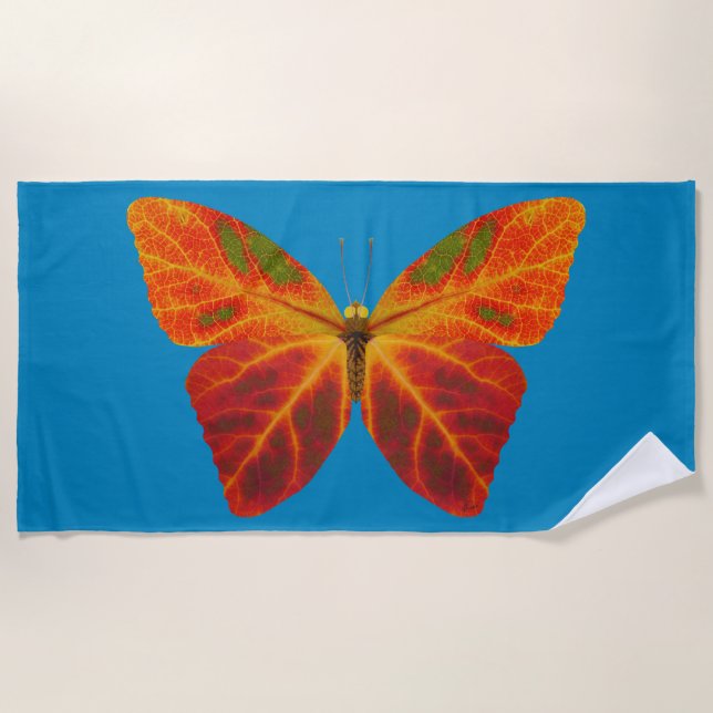Serviette De Plage Papillon feuille Aspen 2 (Devant)