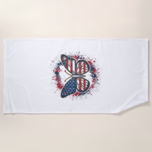 Serviette De Plage Papillon Patriotique Gravure Vintage Vector Design