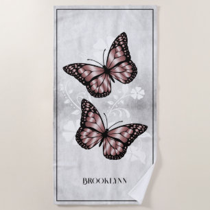 Serviette De Plage Papillon rose Floral Beach Towne