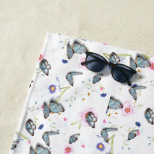 Serviette De Plage papillon rose violet motif d'été