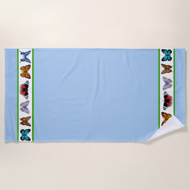 Serviette De Plage Papillons bleus (Collection Bridget) (Devant)