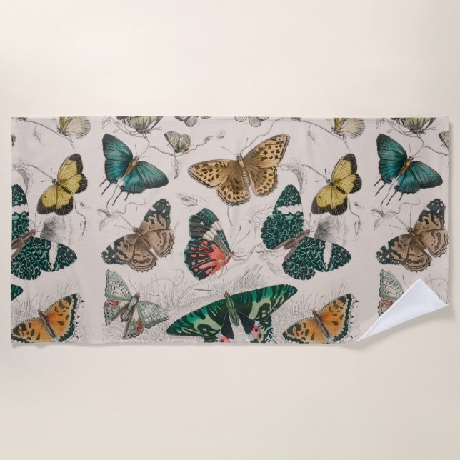 Serviette De Plage Papillons Collection Antique Papillons (Devant)