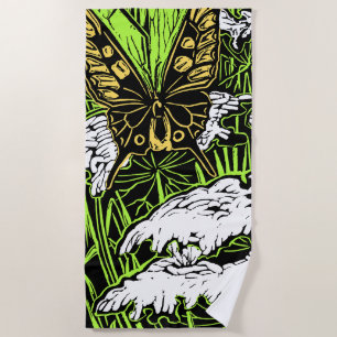 Serviette De Plage Papillons et dentelle de la reine Anne